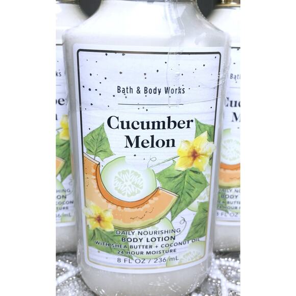 Bath & Body Works Crisp Cucumber Melon 8oz Daily Nourishing Body Lotion (x3) - Picture 2 of 5
